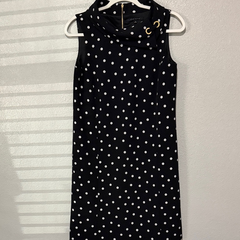 Alex Marie Black Dress with White Polka Dots